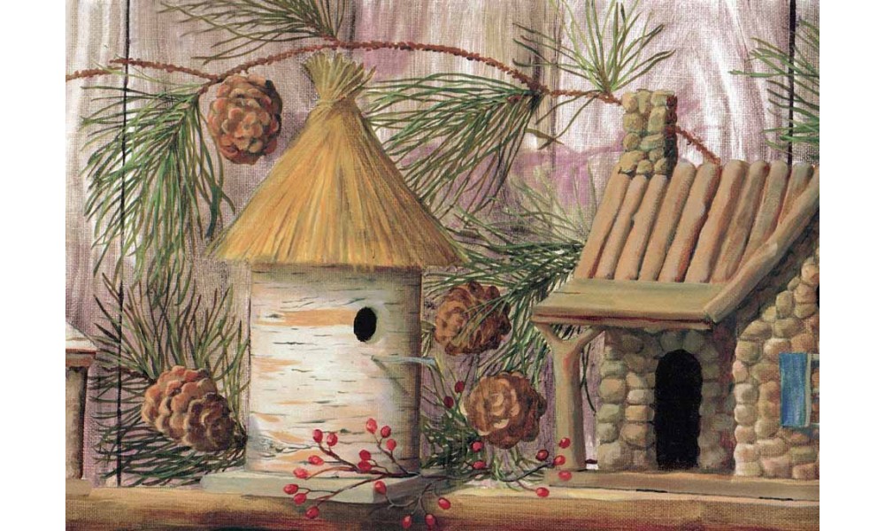 Free download Home Bird Houses Yellow Gold Wood Houses Wallpaper Border