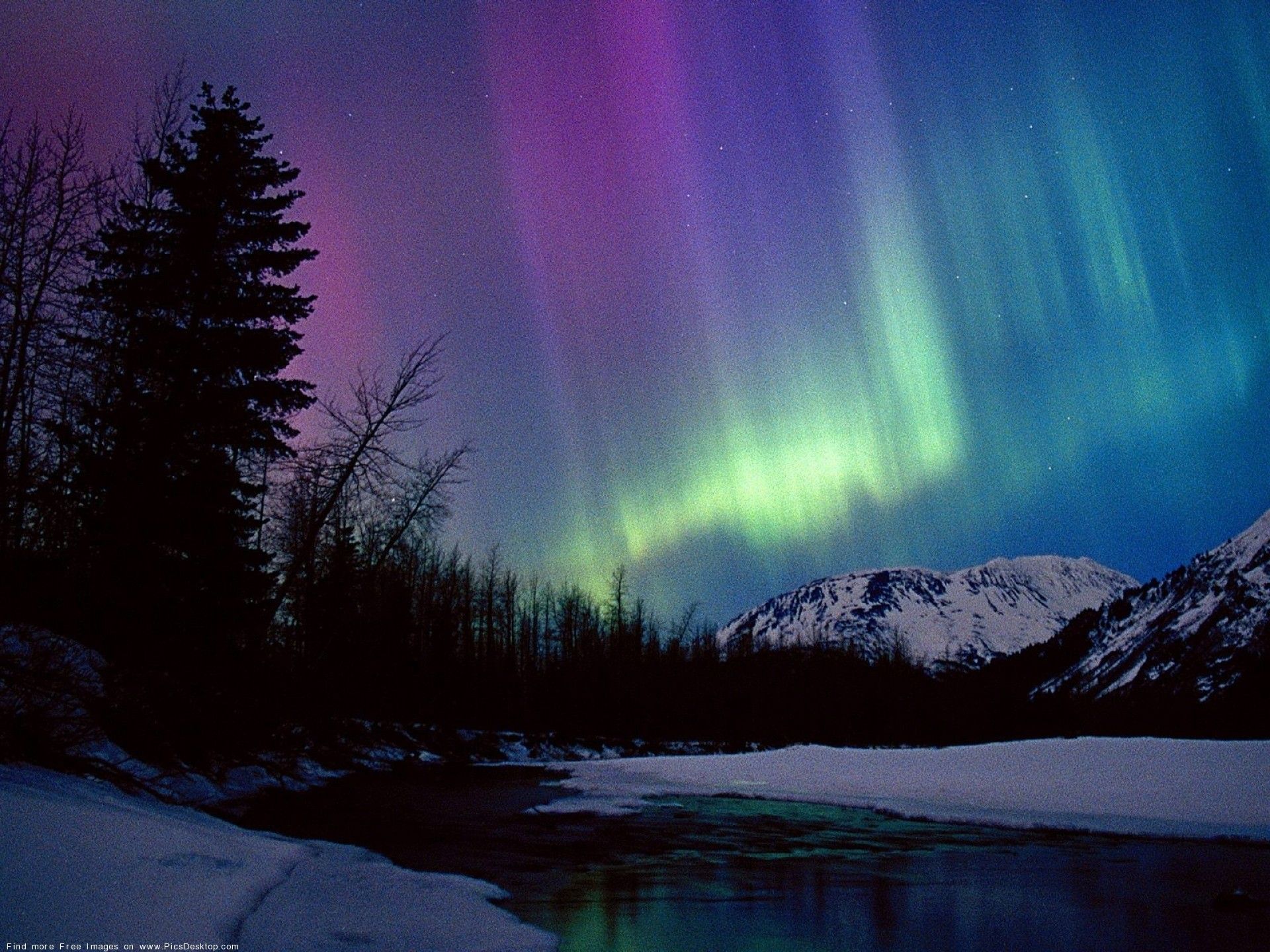 V Aurora Wallpaper Image Alaska Northern Lights