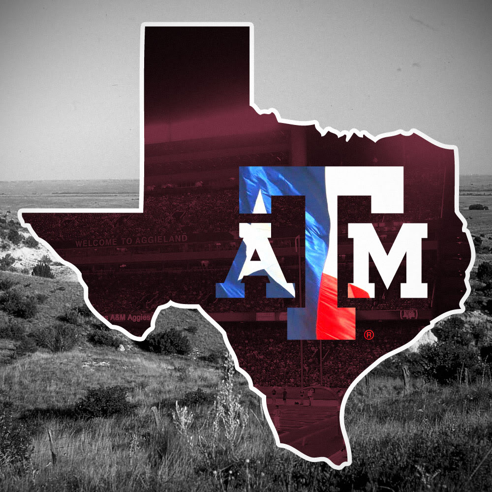 Of The Texas A M Logo Inside State Silhouette Texags