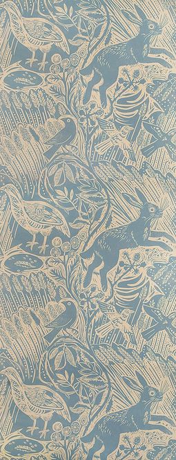 Harvest Hare Wallpaper Per Roll Excellent Lino Print