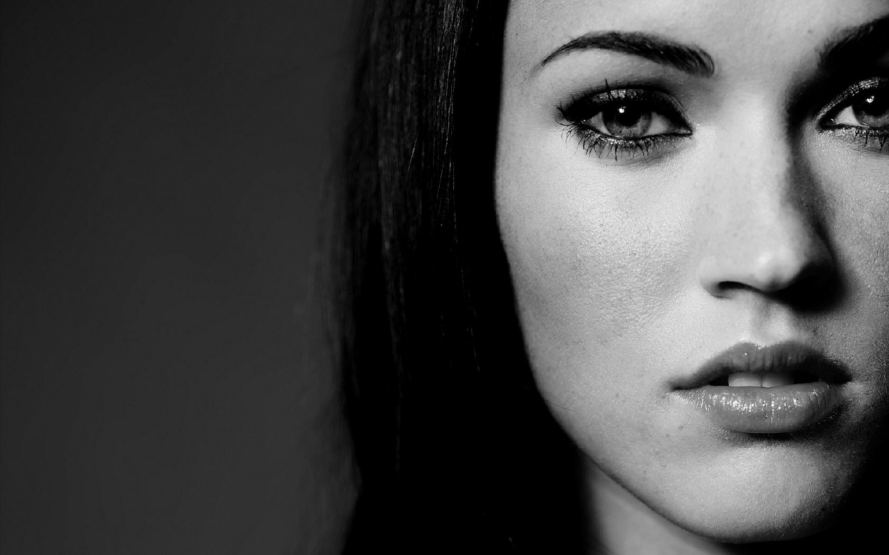 Megan Fox Cute Face Black And White HD Wallpaper Galery