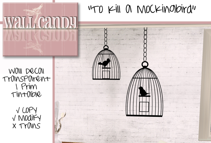 Second Life Marketplace Wall Candy Decal To Kill A Mockingbird