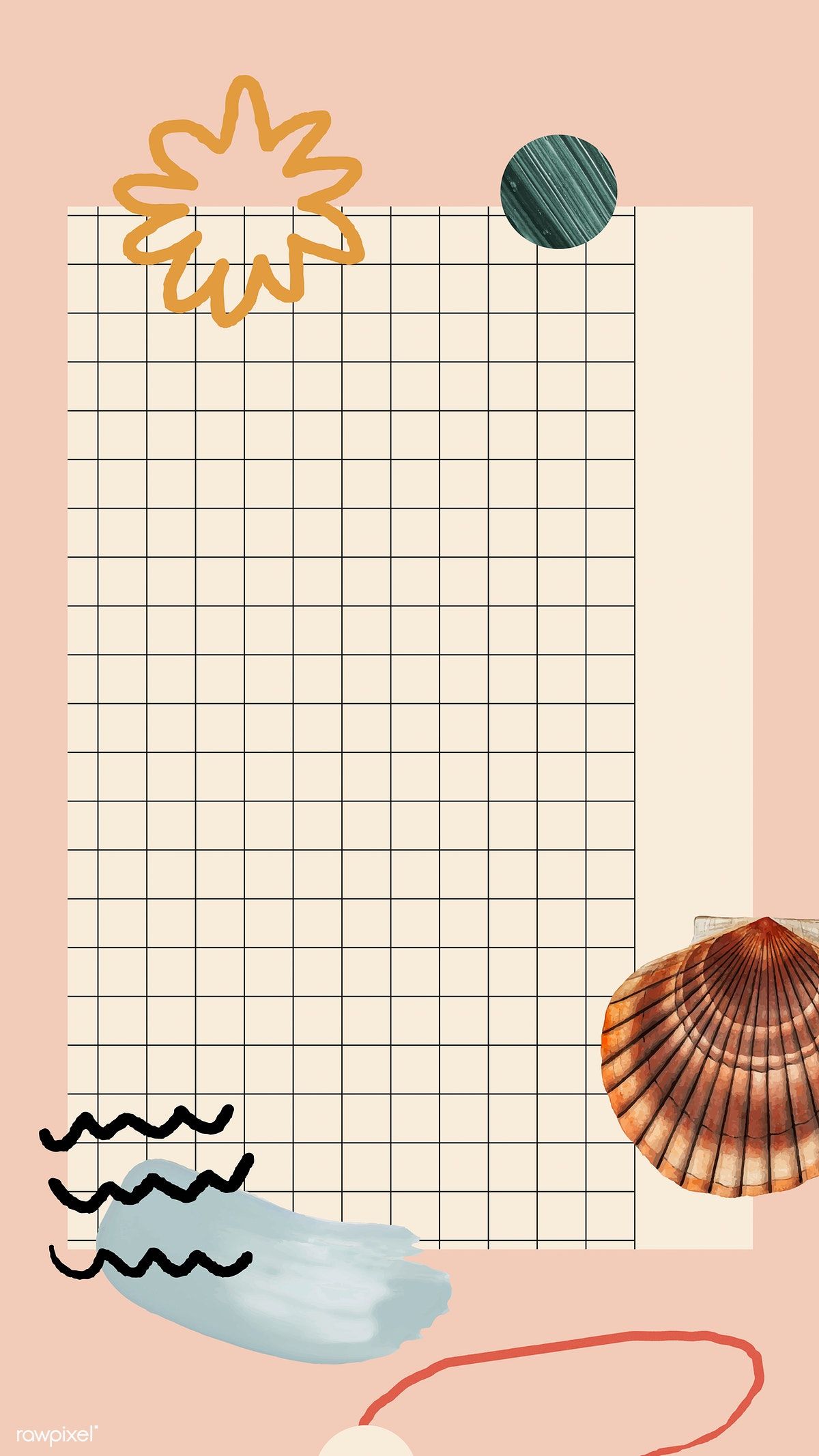 Premium Vector Of Clam Shell Pattern On Grid Mobile Phone