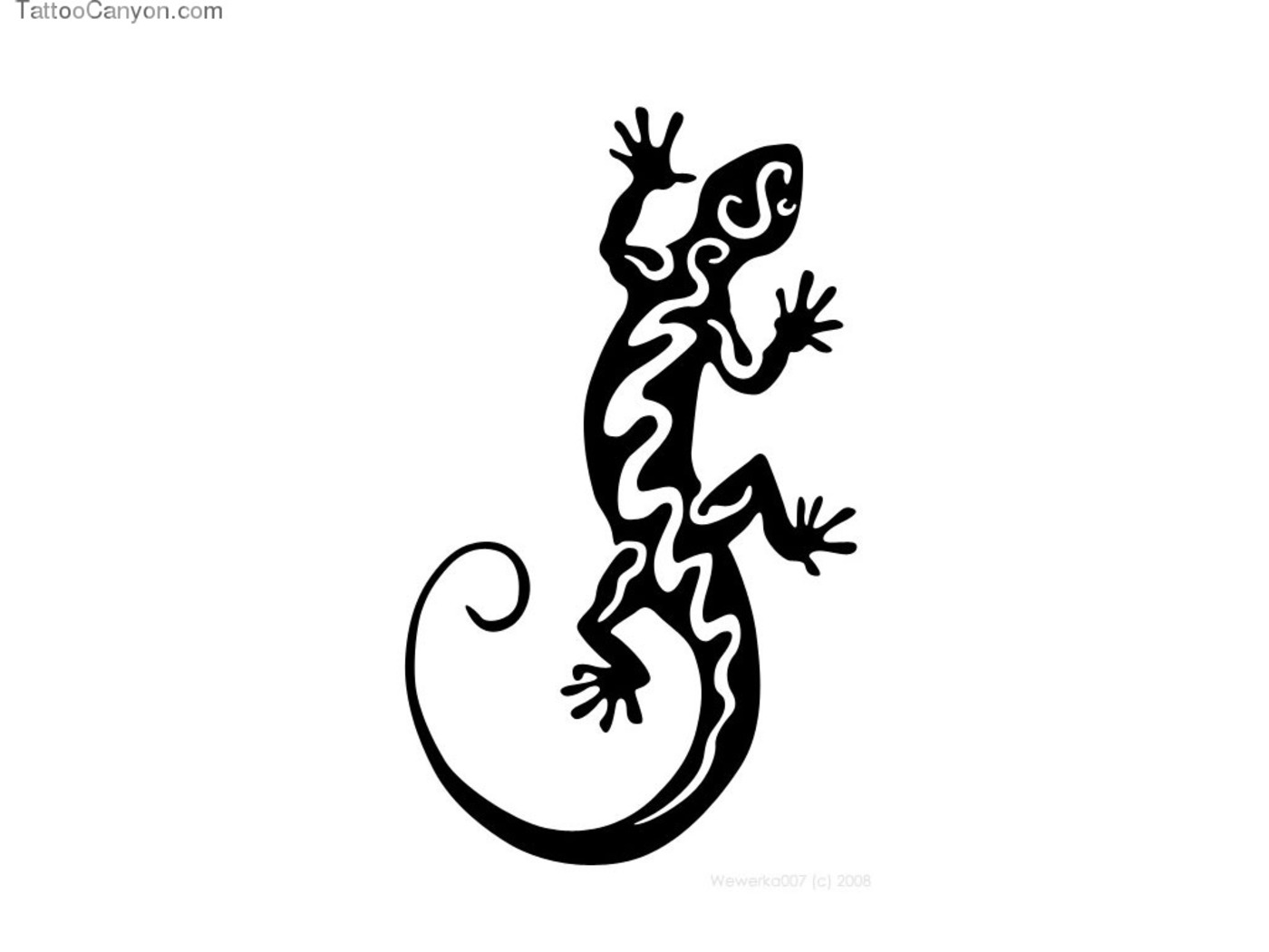 Designs Tribal Lizard Walking Tattoo Wallpaper Design