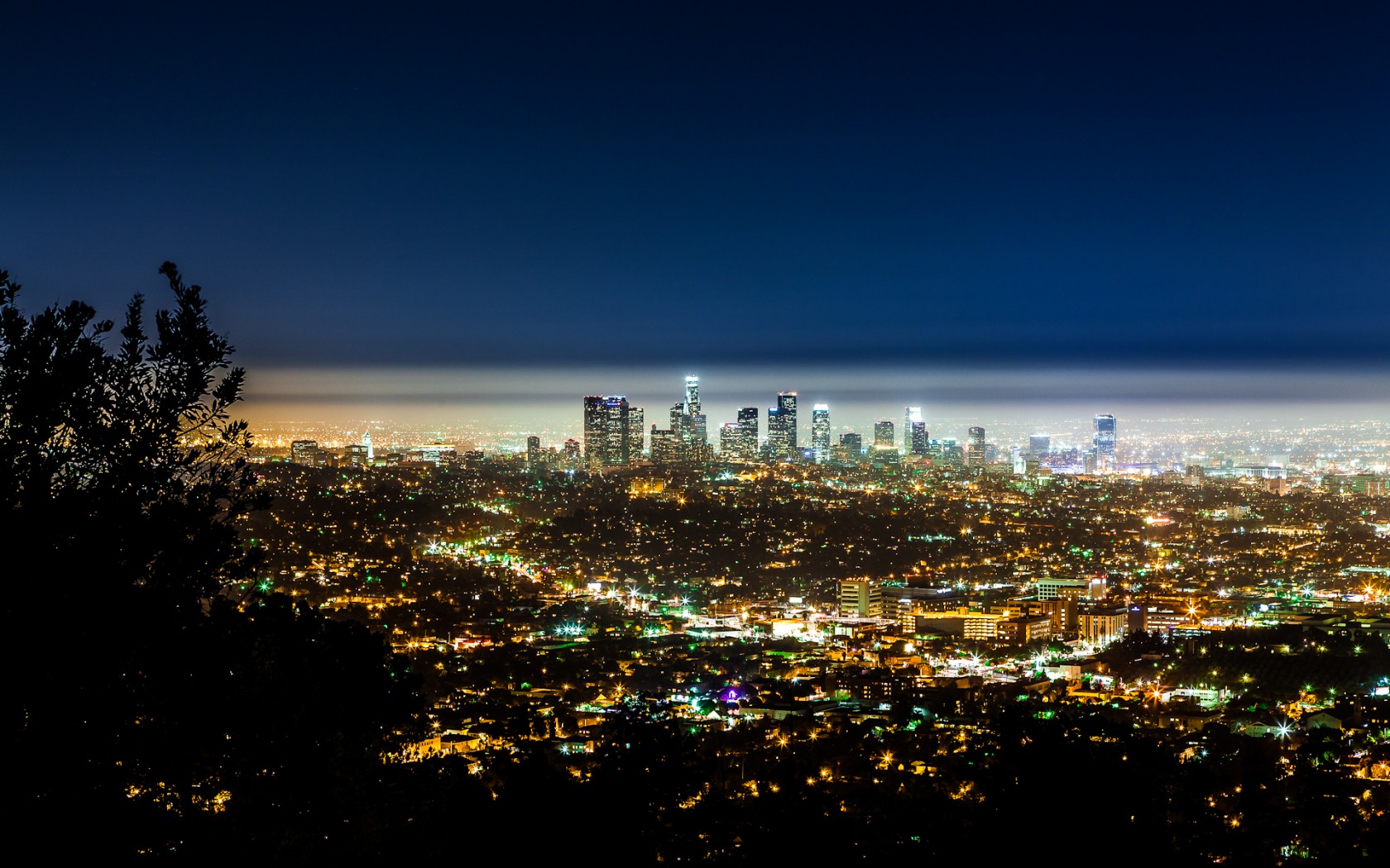 USA California Los Angeles cities night lights hdr sky cityscape