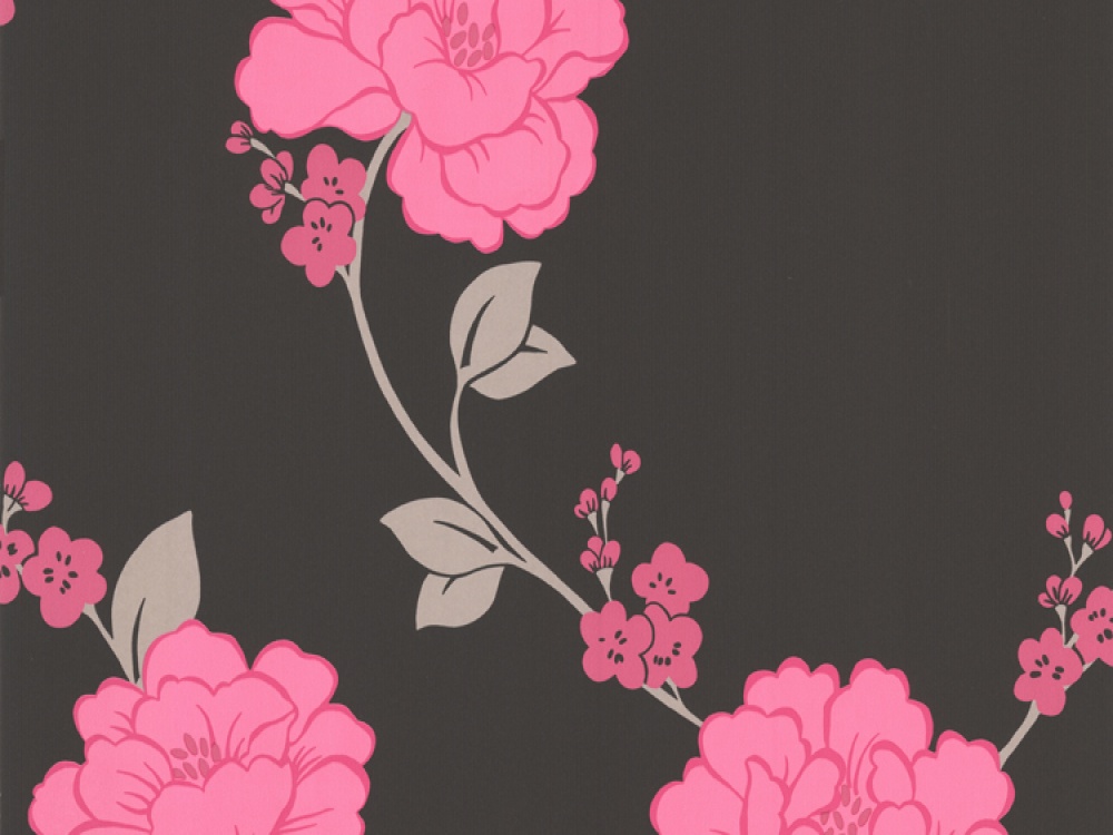 Black and Pink Flower Wallpaper - WallpaperSafari