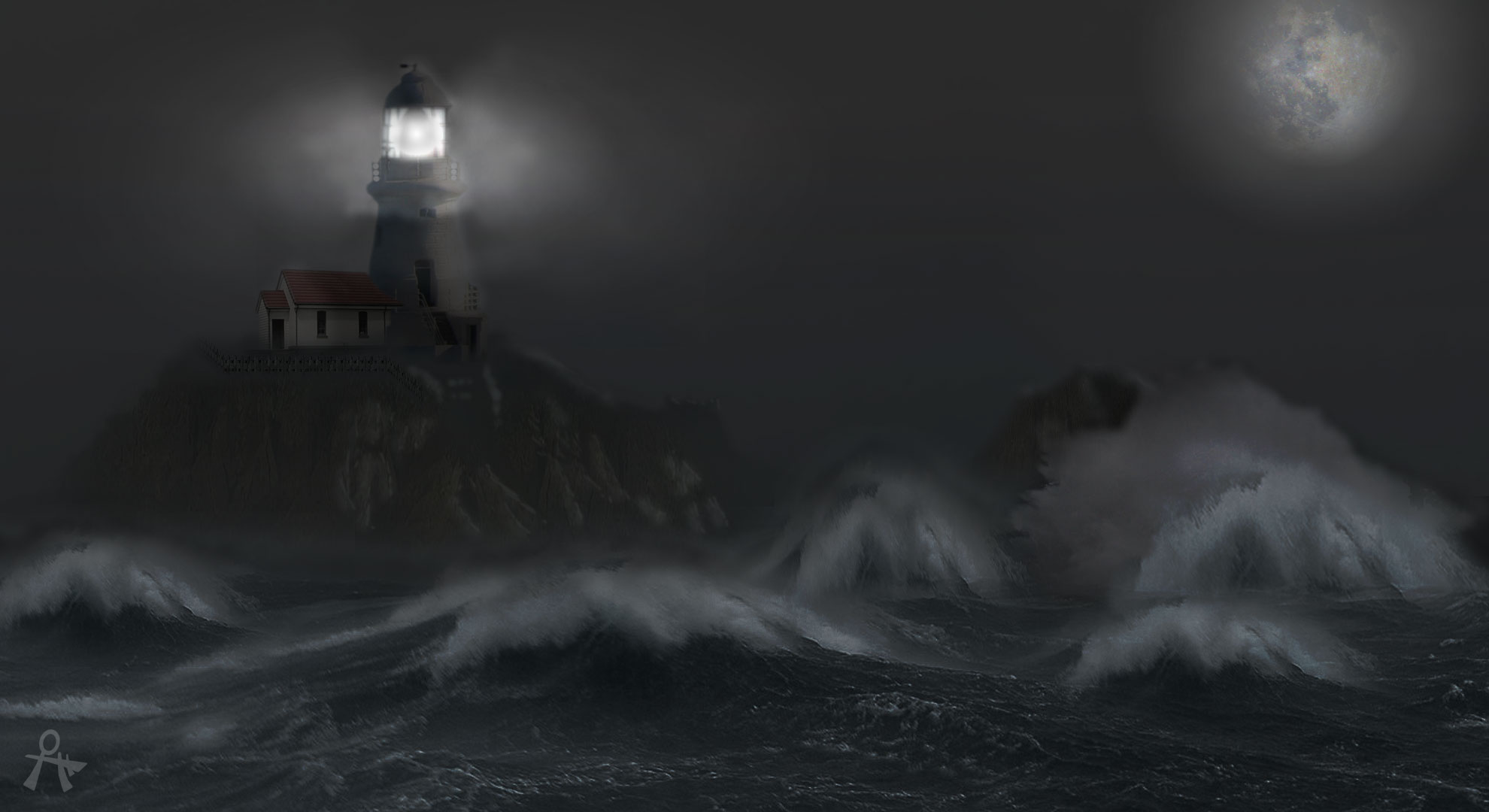 Stormy Lighthouse Wallpaper HD Background