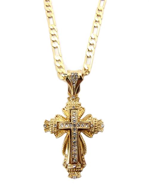 gold fancy cross chain previous in religious and chains next