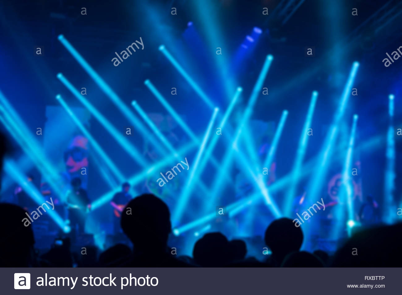 Blurred Background Bokeh Lighting In Outdoor Concert With