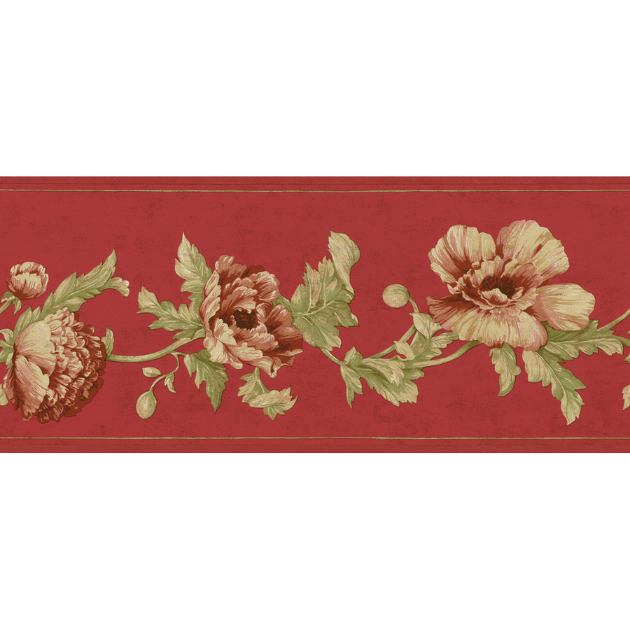 Allen Roth Red Poppies Prepasted Wallpaper Border At Lowes