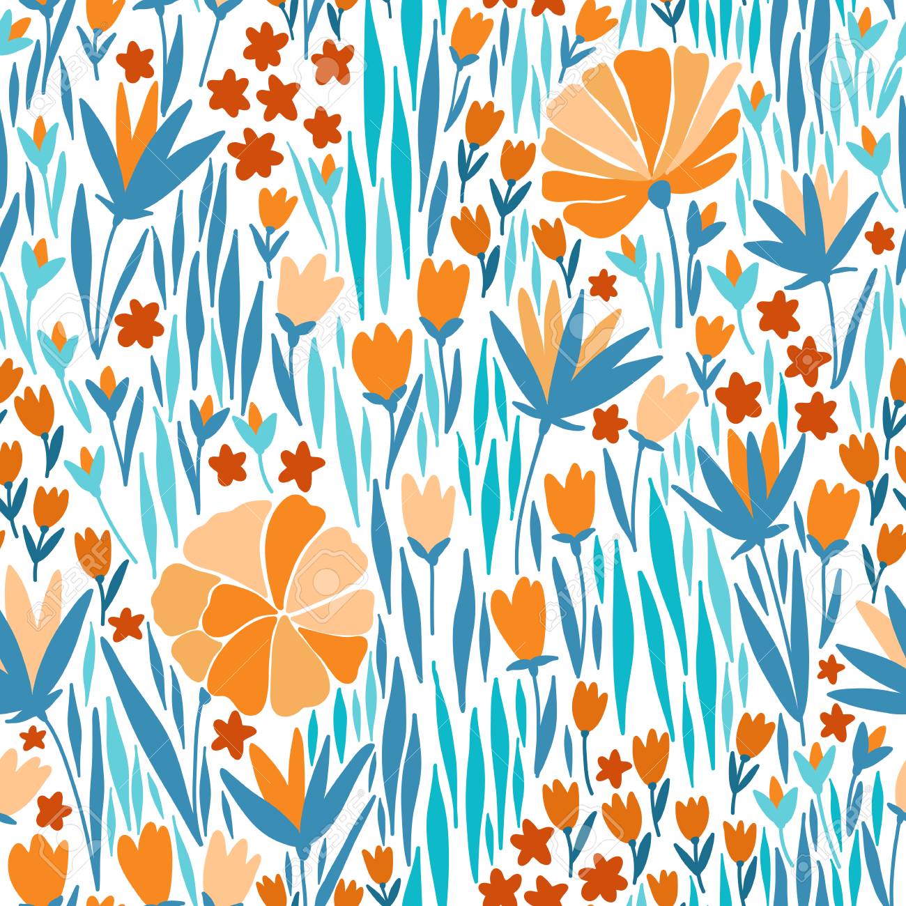 Vector Seamless Pattern With Summer Flower It Can Be Used For