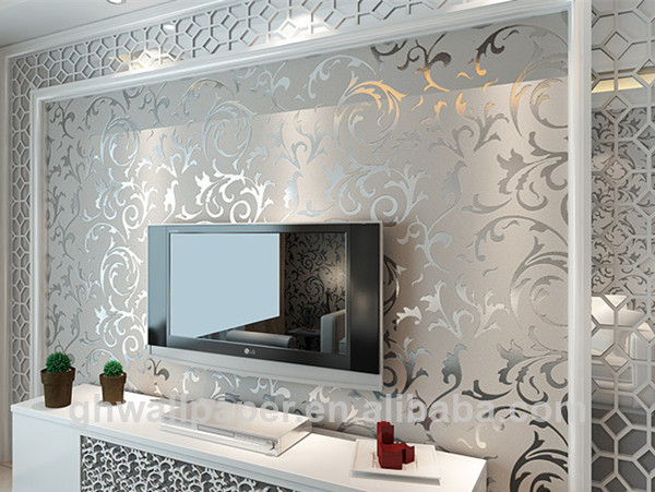 Design Home Decor 3d Wallpaper Silver Metallic