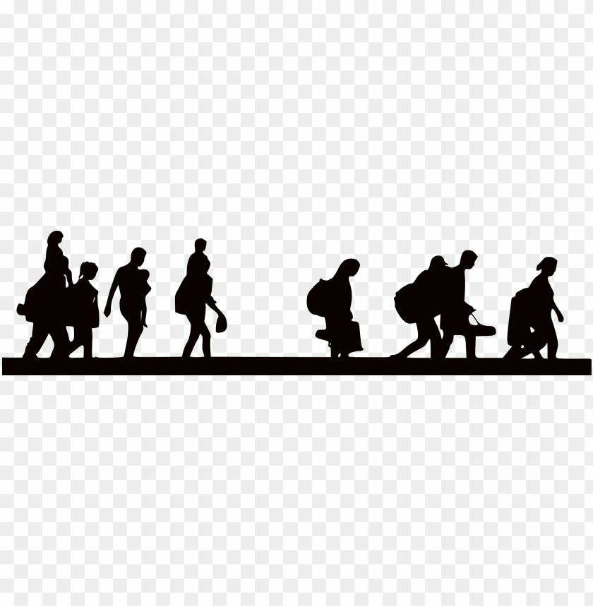 Migration Clipart Immigrant Family Refugee Silhouette Png Image