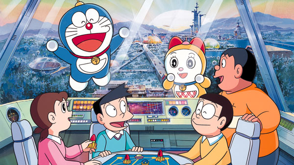 Wallpaper Doraemon Dan Dorami Mengawasi Nobita Kawan Kawannya