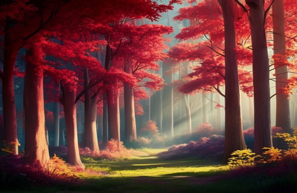 Red Forest Wallpaper