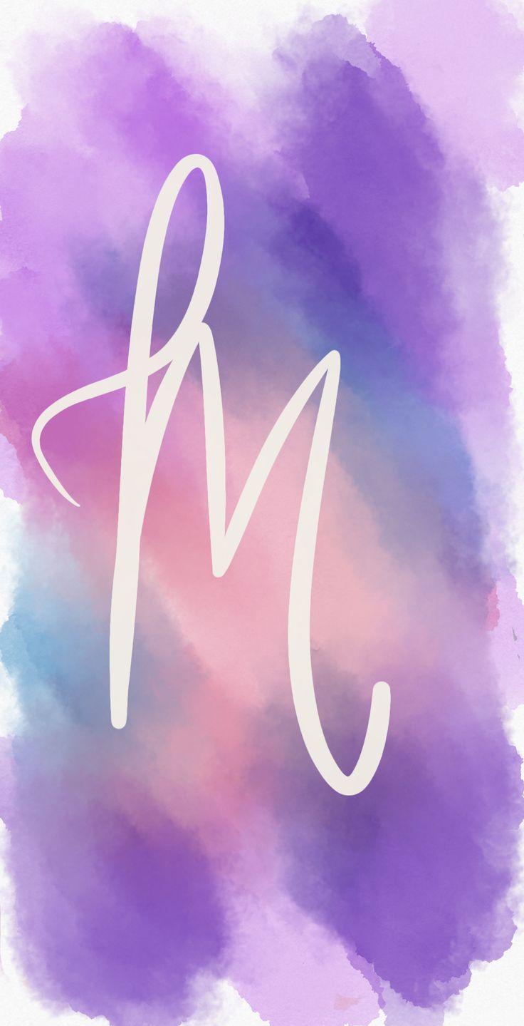 Monogram M Wallpaper Purple iPhone Cute