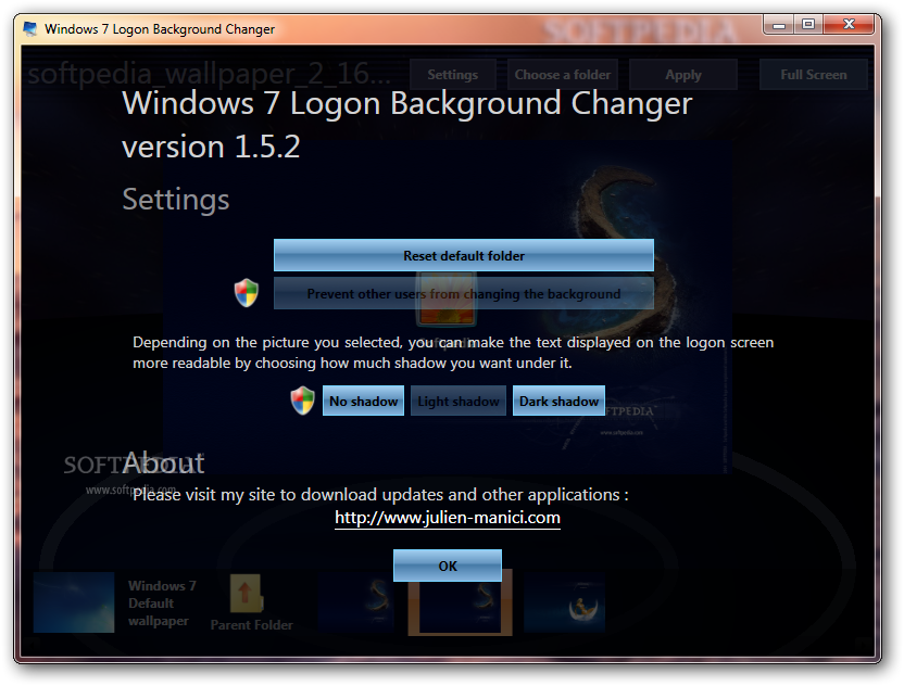 Windows Logon Background Changer The Settings Window Will Allow