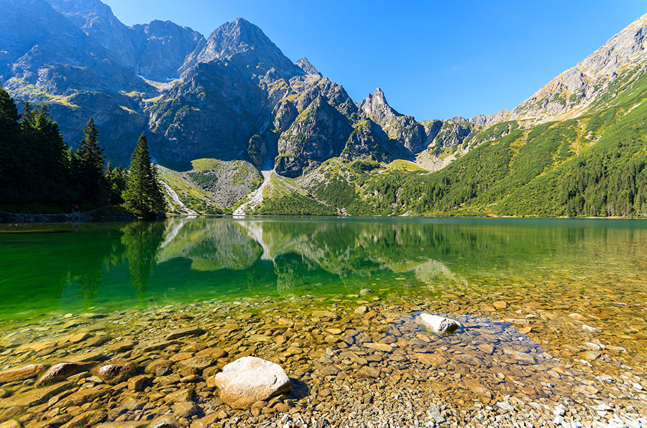 Photo Poland Lake Morskie Oko Tatra National Park Nature Mountains