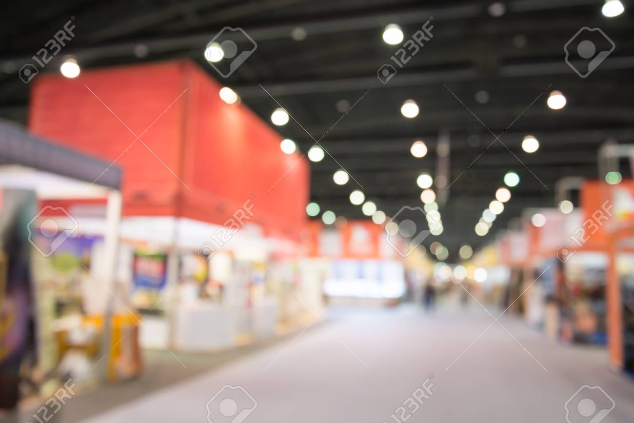 Abstract Blurred People In Exhibition Show Expo Background Usage