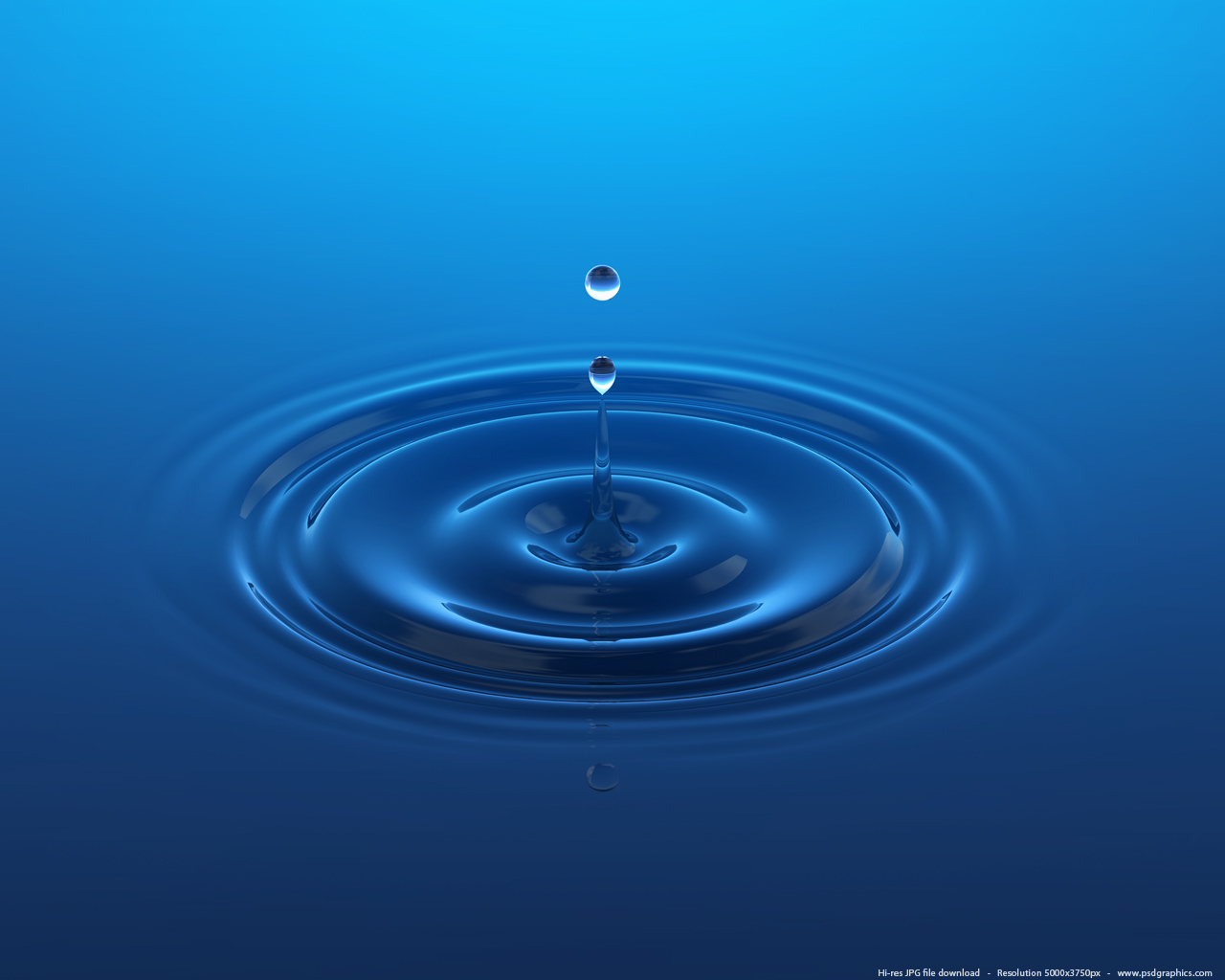 Blue water drop background PSDGraphics