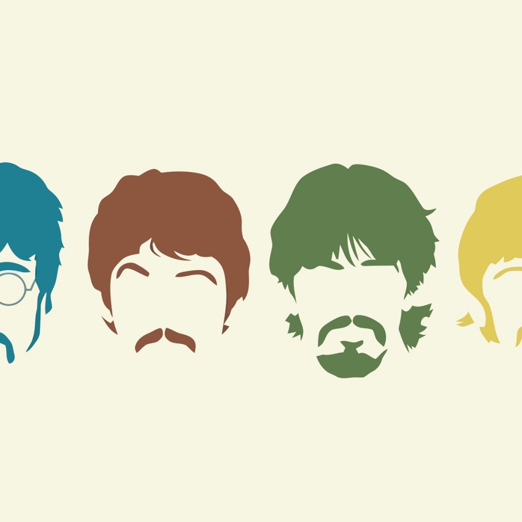 Beatles Silhouette Haircut Mustache Members iPad