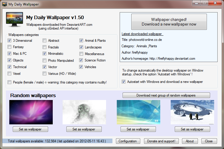My Daily Wallpaper Software Res S