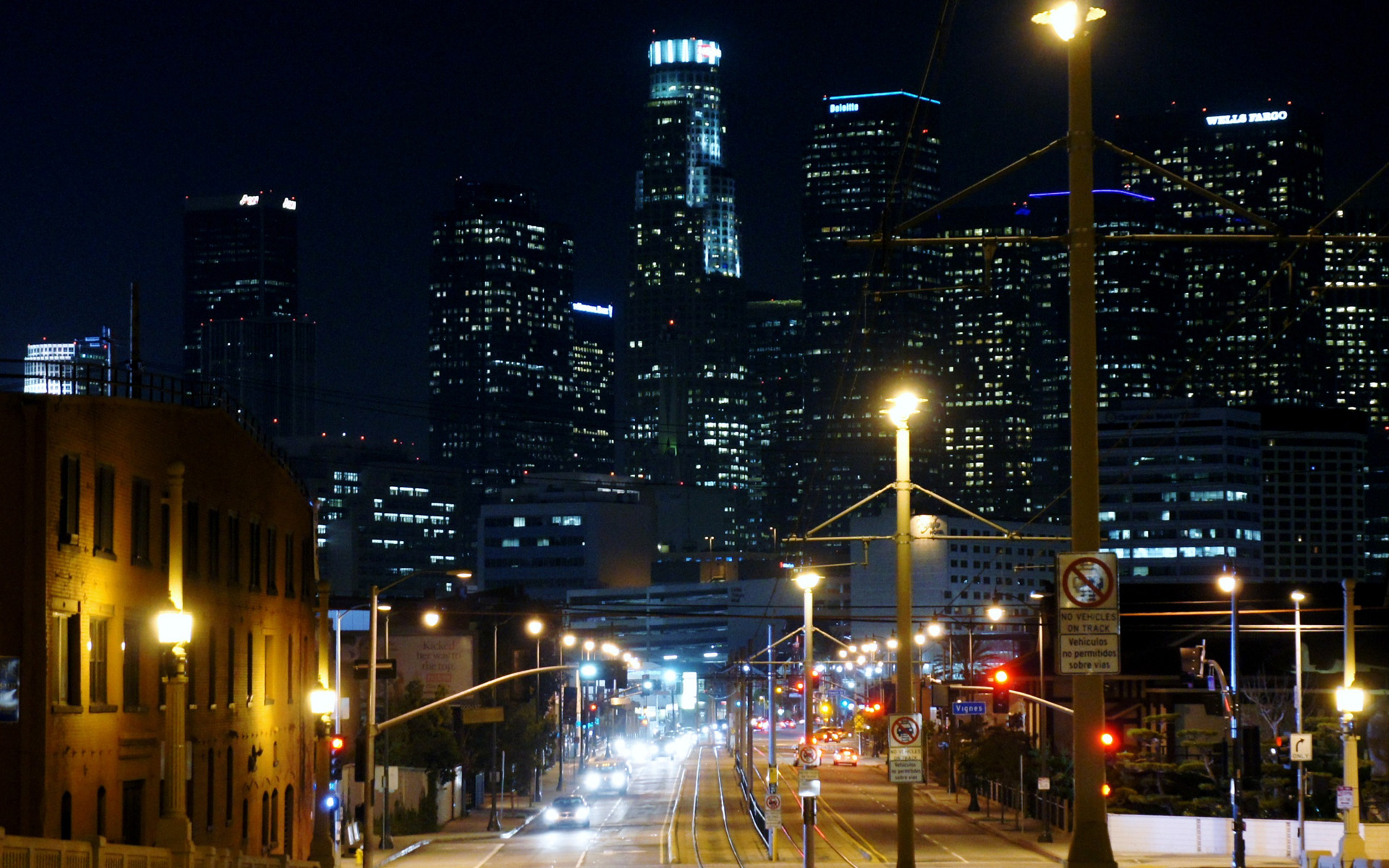 Los Angeles Skyline At Night Wallpaper