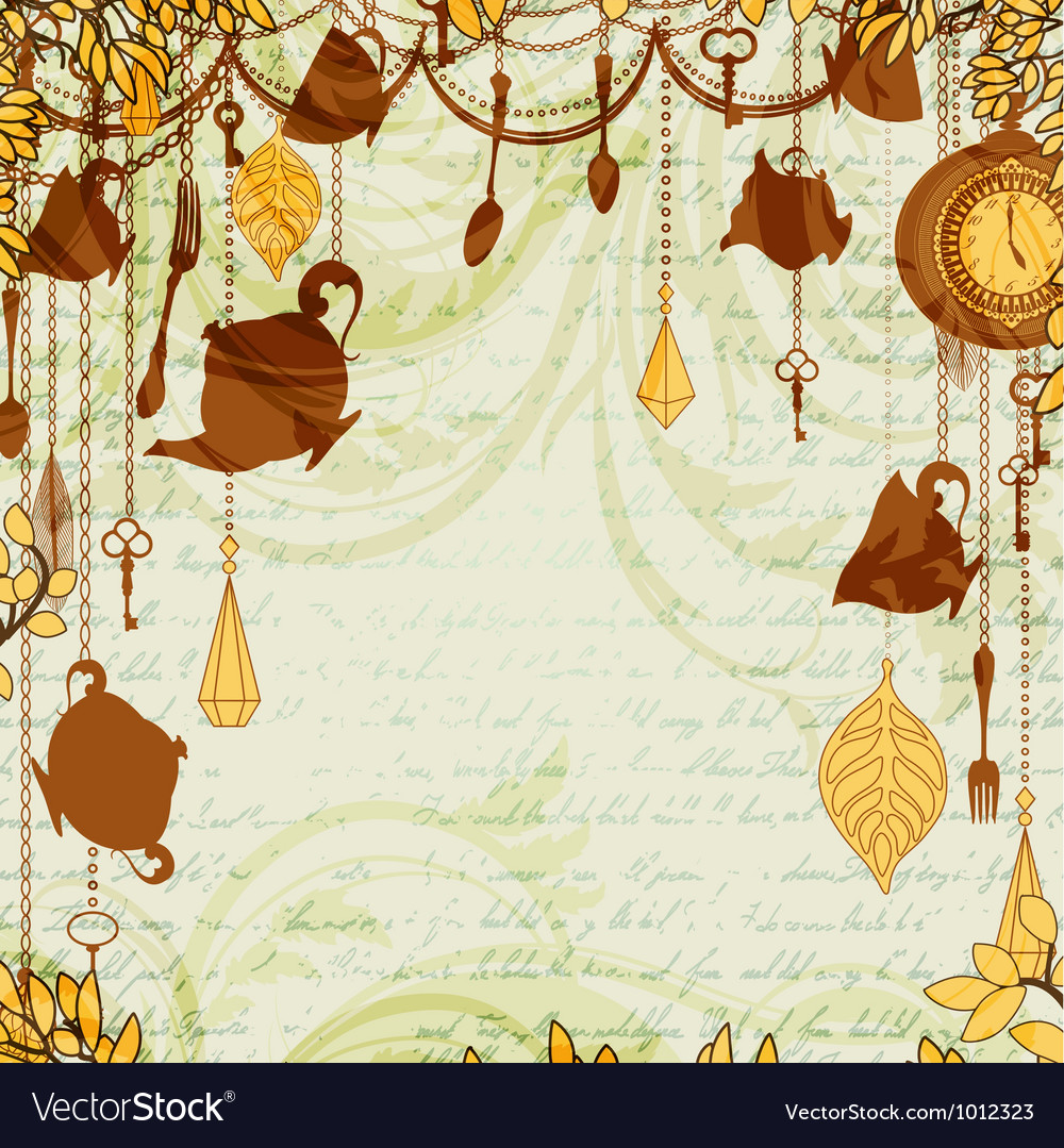 Antique Background With Tea Party Theme Royalty Vector