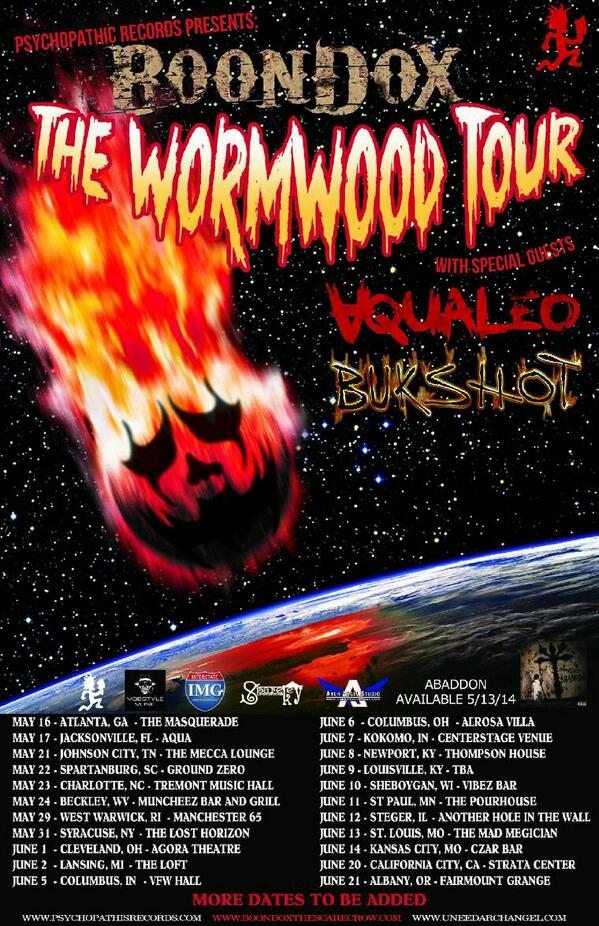 Boondox The Wormwood Tour Kicks Off Tonight May 16th