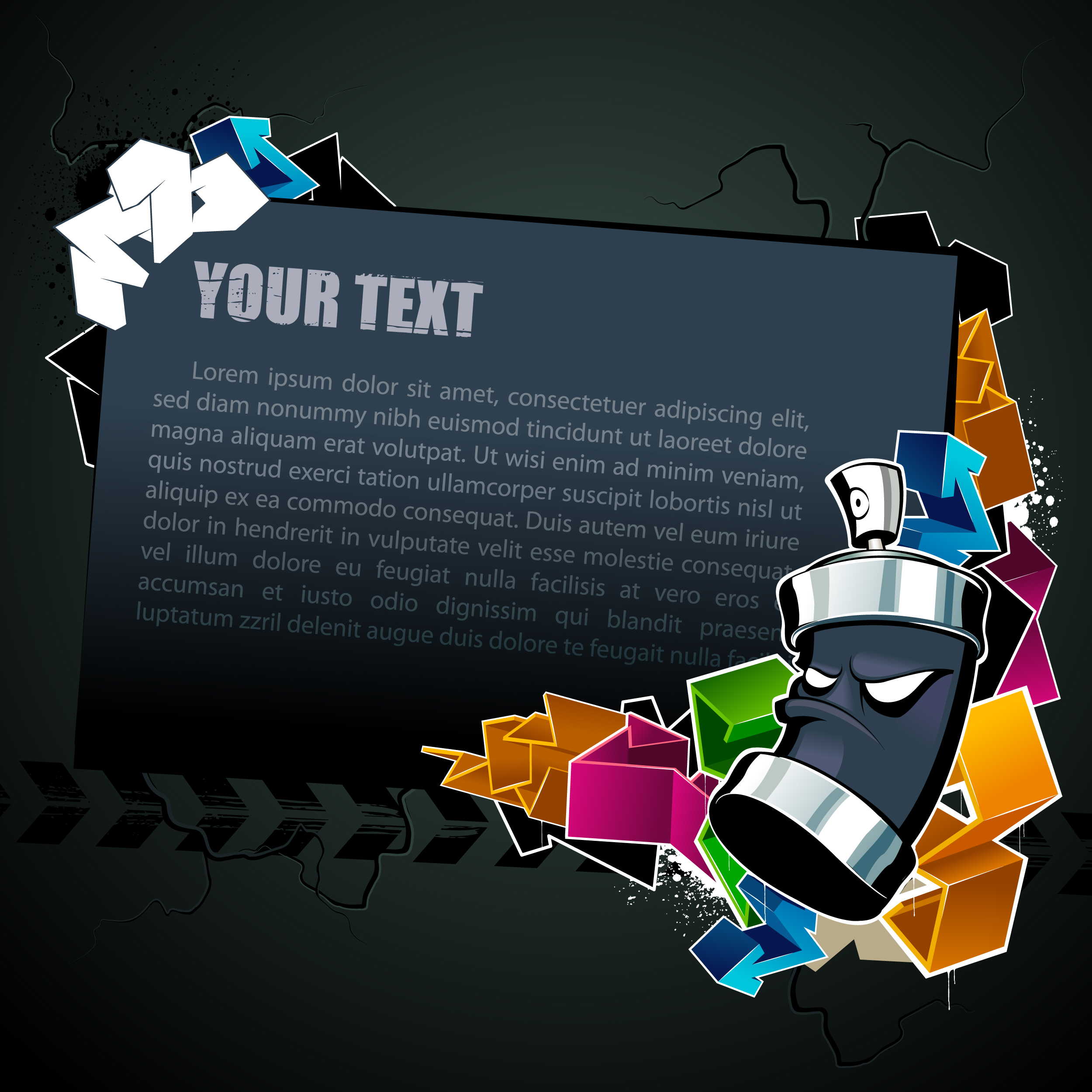 Cool Text Box Black Background Vector 4vector