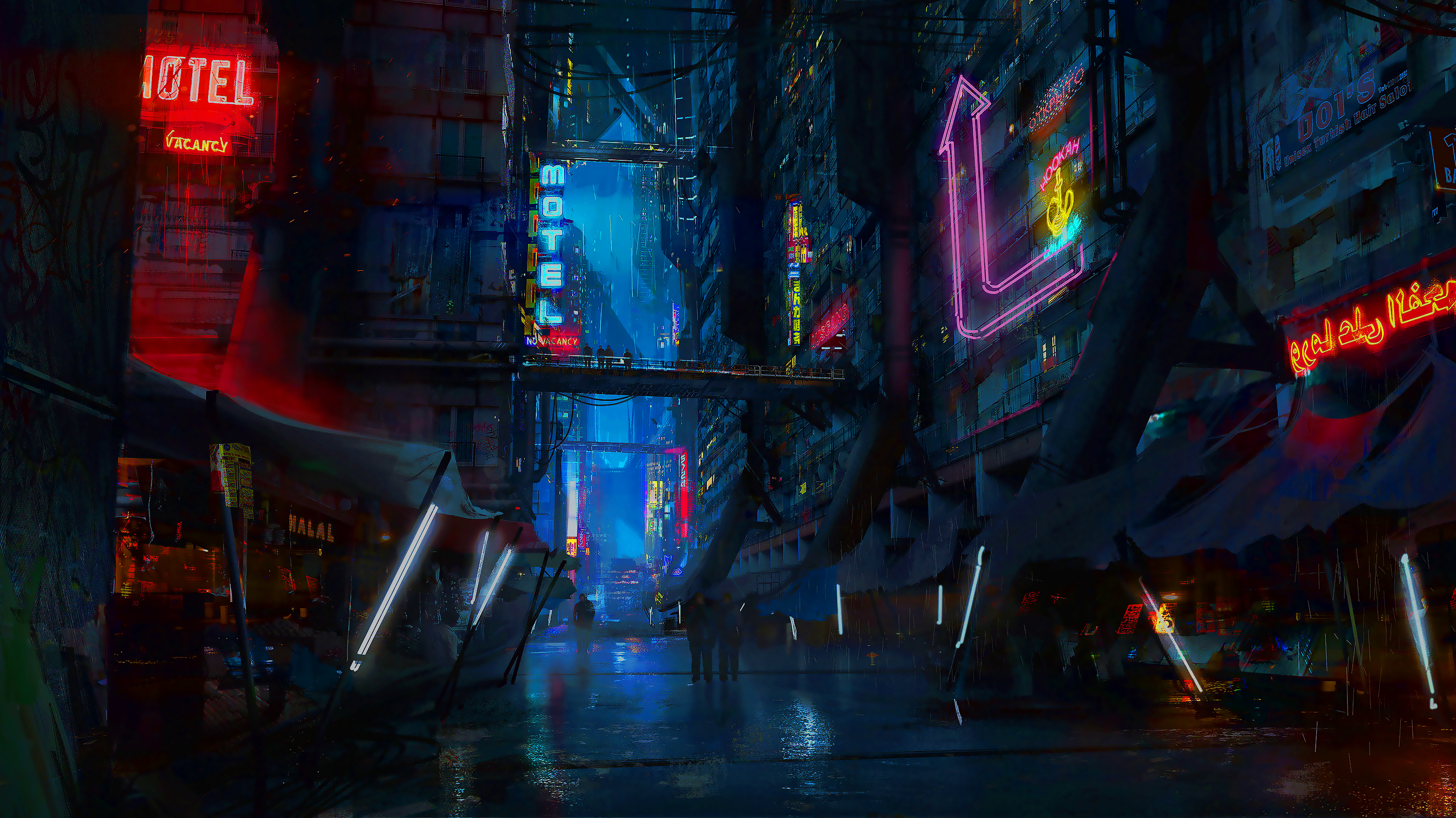 Wallpaper Cyberpunk City Science