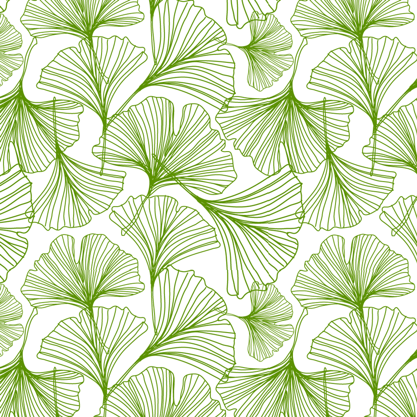 Jessica Swift Gingko Green Leaf Wallpaper Pattern