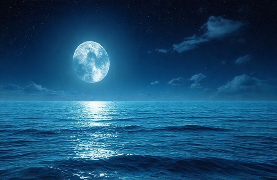 Moon Over Ocean Wallpaper
