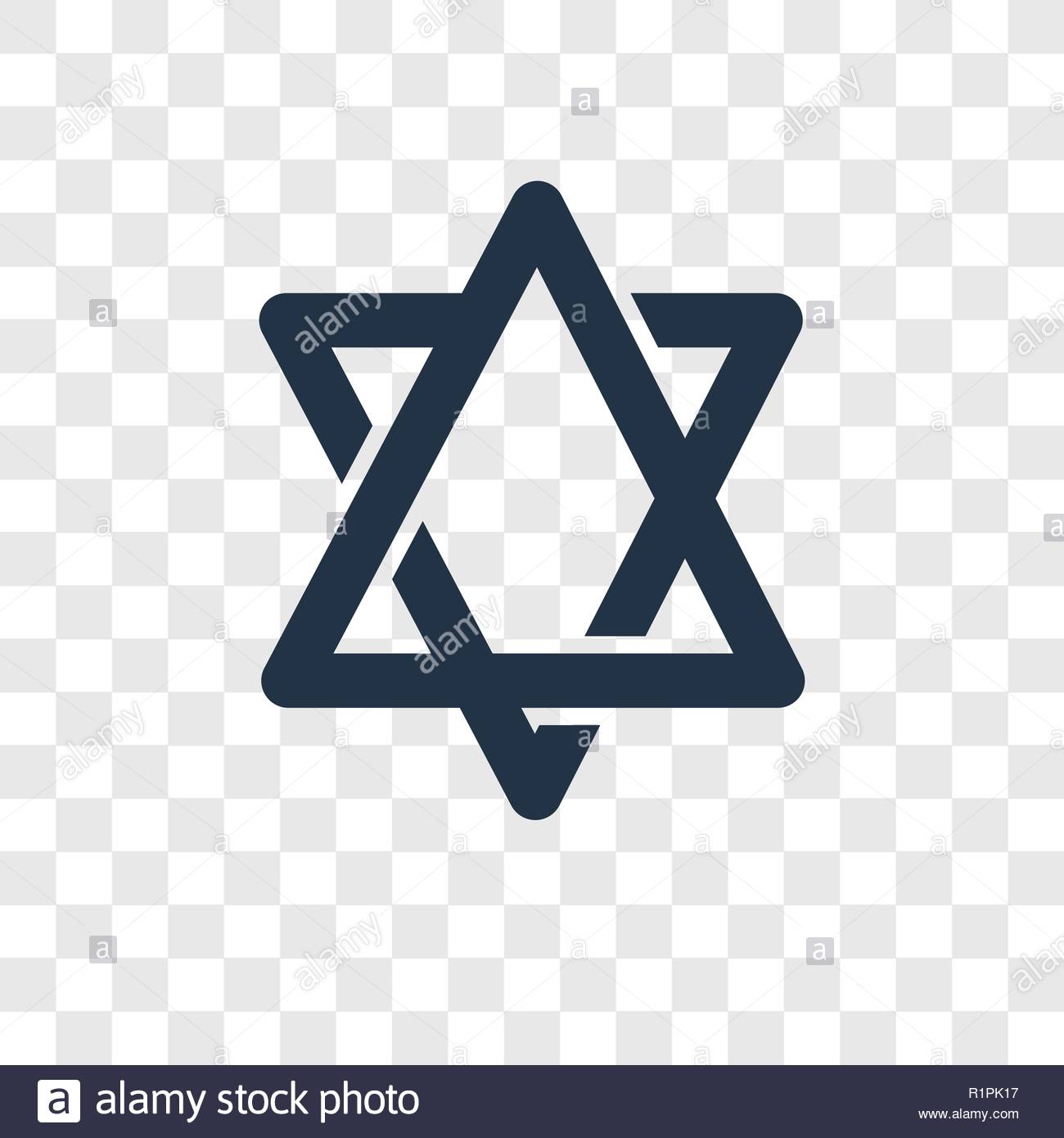 Star Of David Vector Icon Isolated On Transparent Background