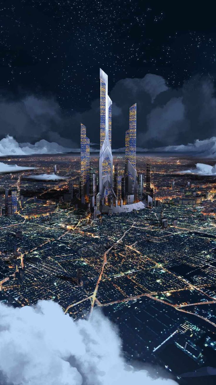Future City Skyscrapers iPhone Wallpaper