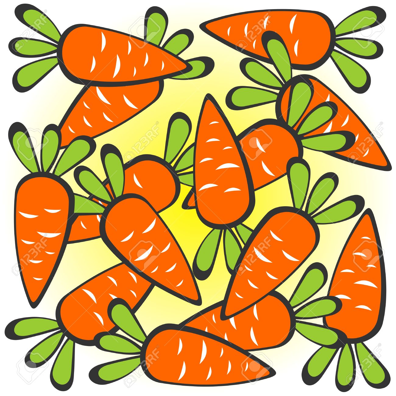 Много морковки мультяшная