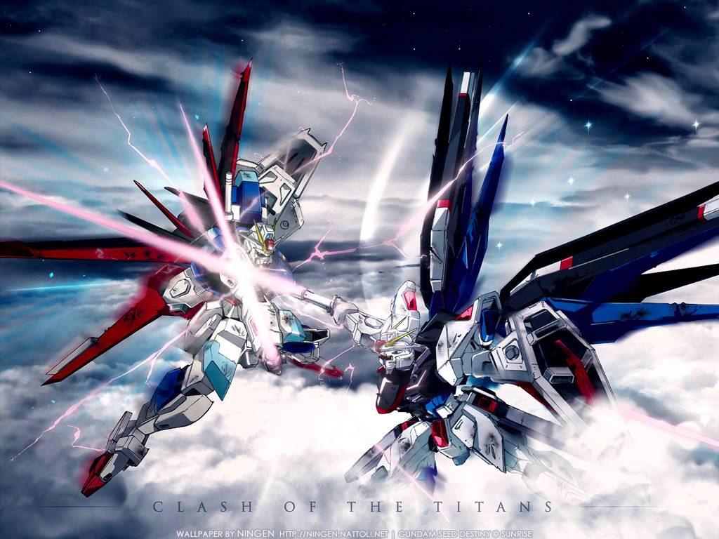 Sword Impulse VS Strike Freedom   Gundam Seed Wallpaper
