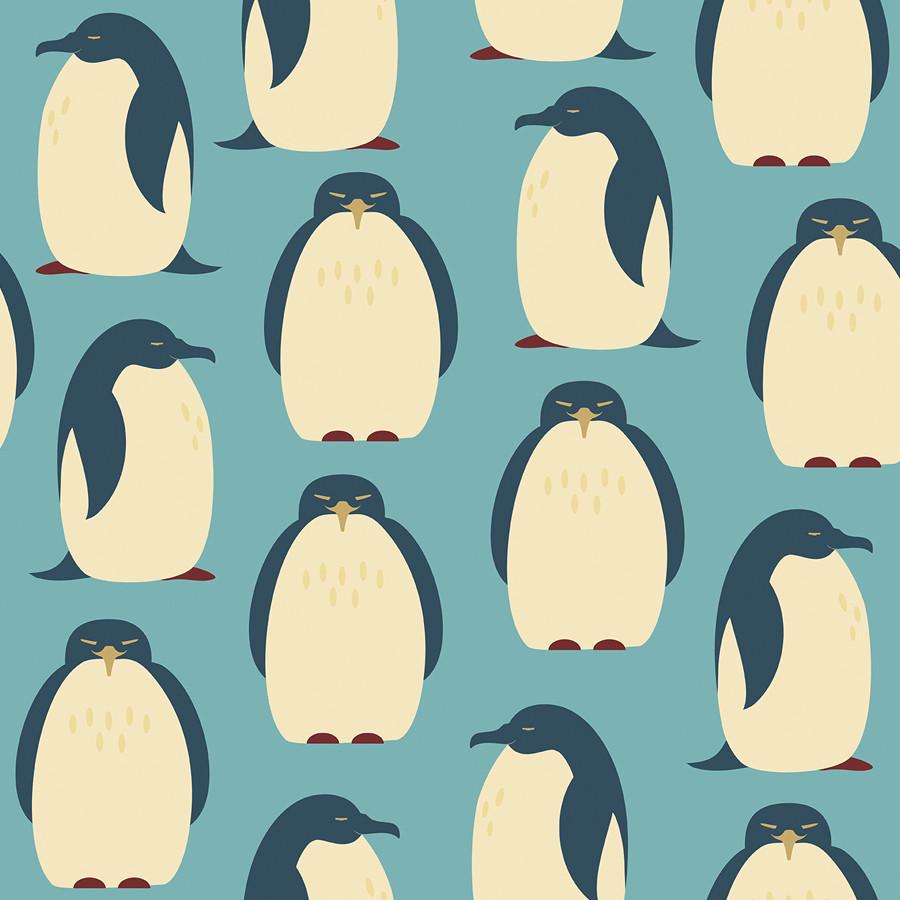 Happy Penguins Removable Peel and Stick Wallpaper