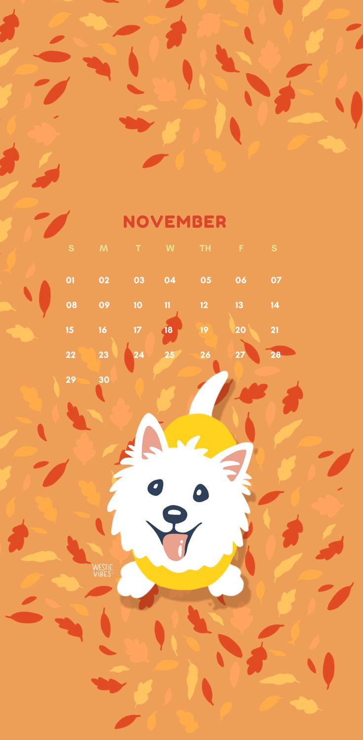 Westie Calendar Wallpaper November