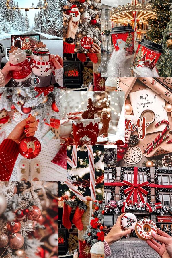 Free download Christmas Collage Aesthetic Ideas Let It Snow Red Collage ...