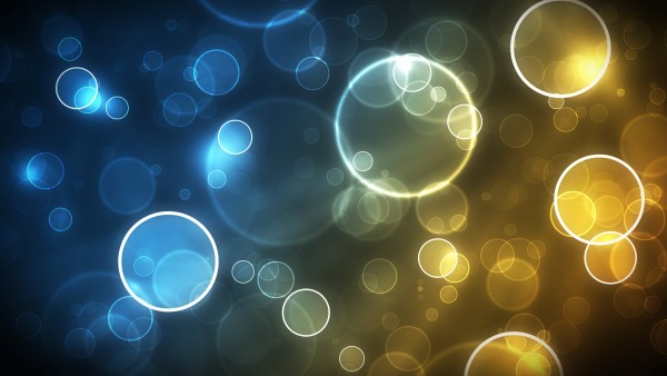 Wallpaper Light Bubbles Over Blue And Yellow HD