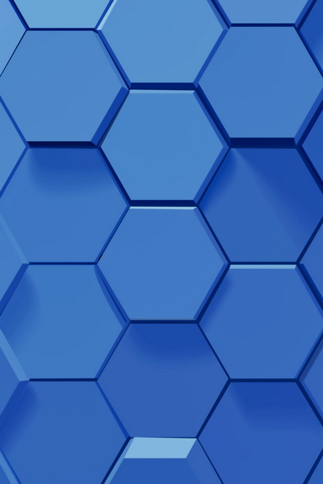 3d Blue Hexagons iPhone And 4s Wallpaper