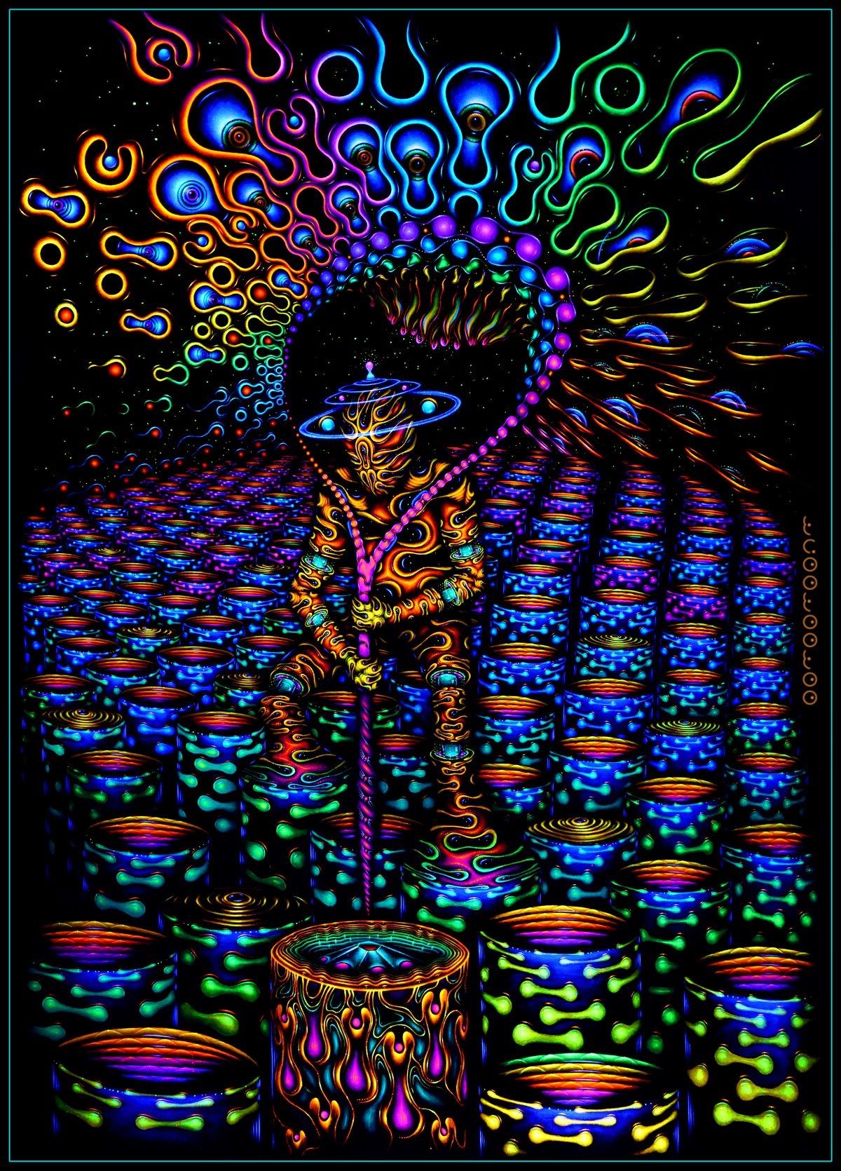 Trippy Wallpaper Art Blacklight Tapestry Visionnaire