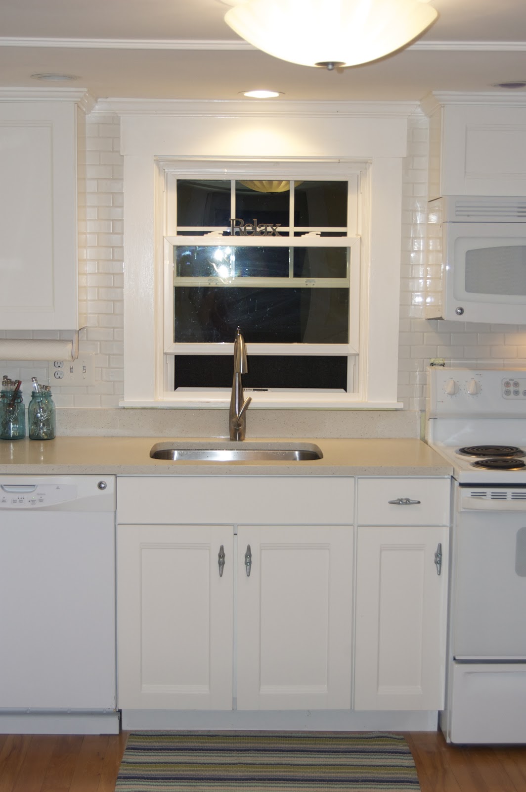 White Subway Tile Backsplash Kitchen Featuring Furniture