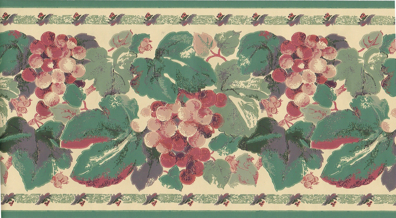 Free download Red Grape Vine Ivy Leaf Berry Berries Garland Green Wall paper Border [1600x884