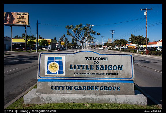 Little Saigon Sign Garden Grove Orange County California Usa