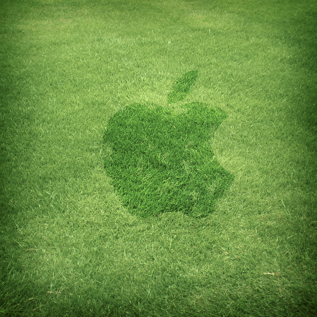 iPad Apple Grass Wallpaper