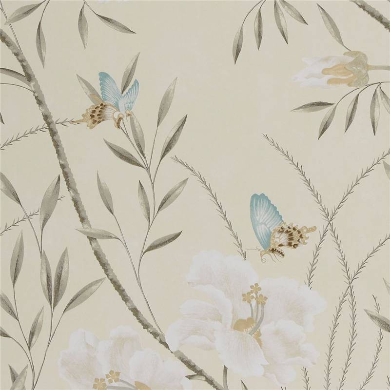 Cream White Grey Papillon Harlequin Boutique Wallpaper