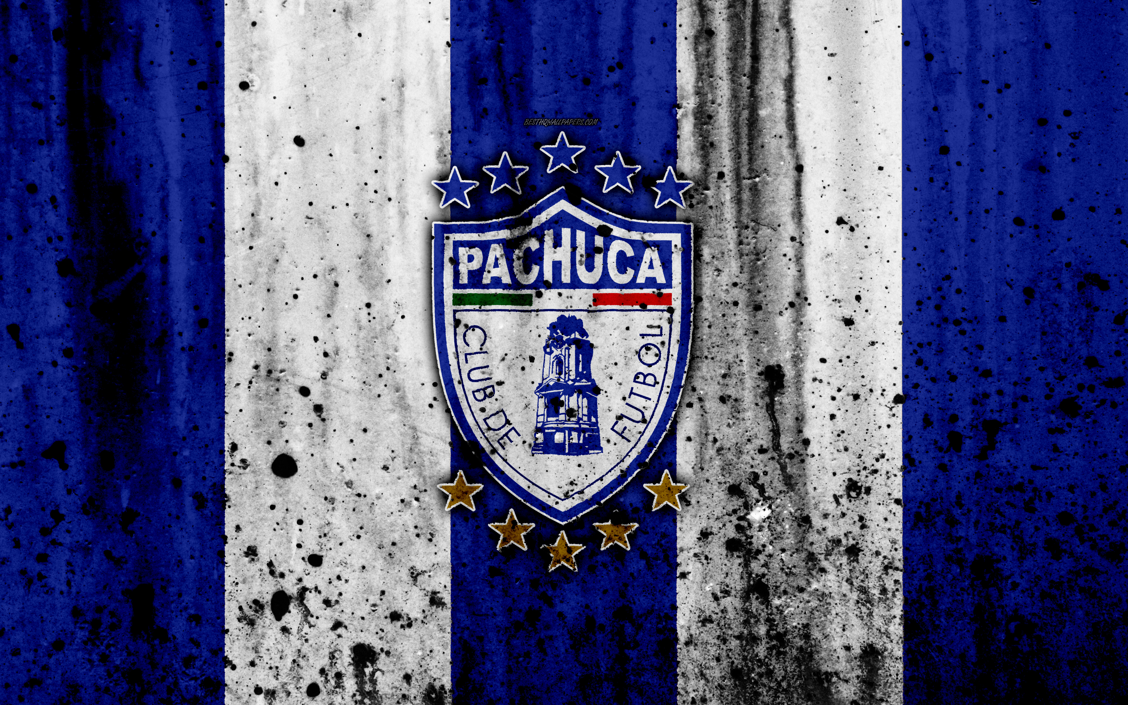 Wallpaper 4k Fc Pachuca Grunge Liga Mx Soccer Art