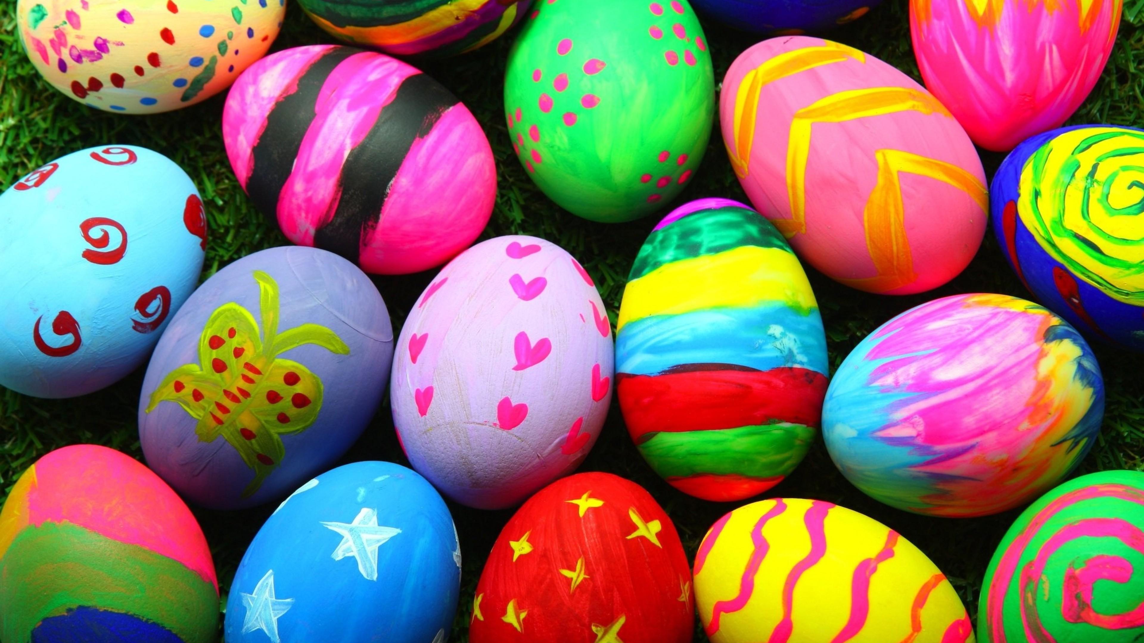Colorful Easter Eggs Wallpaper HD Celebrations 4k